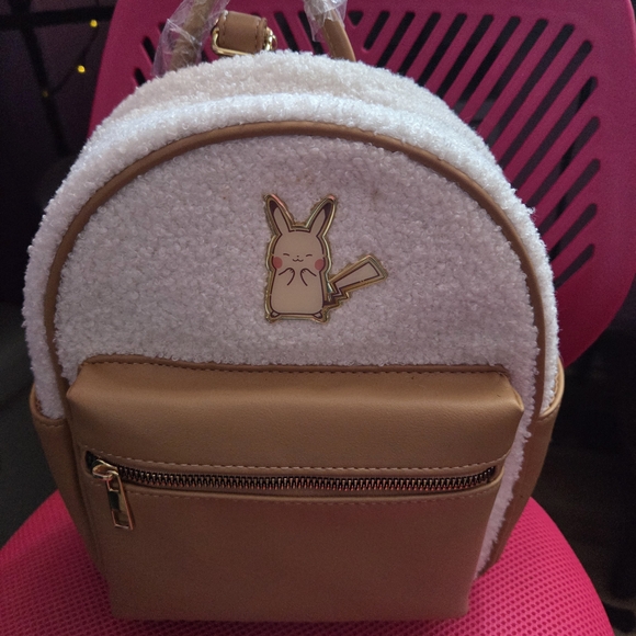 Pokemon Handbags - Pokemon Cute Cream and Tan Backpack with Pikachu Design